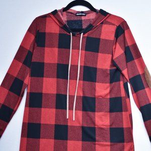 Buffalo Plaid Slinky Material Hoodie